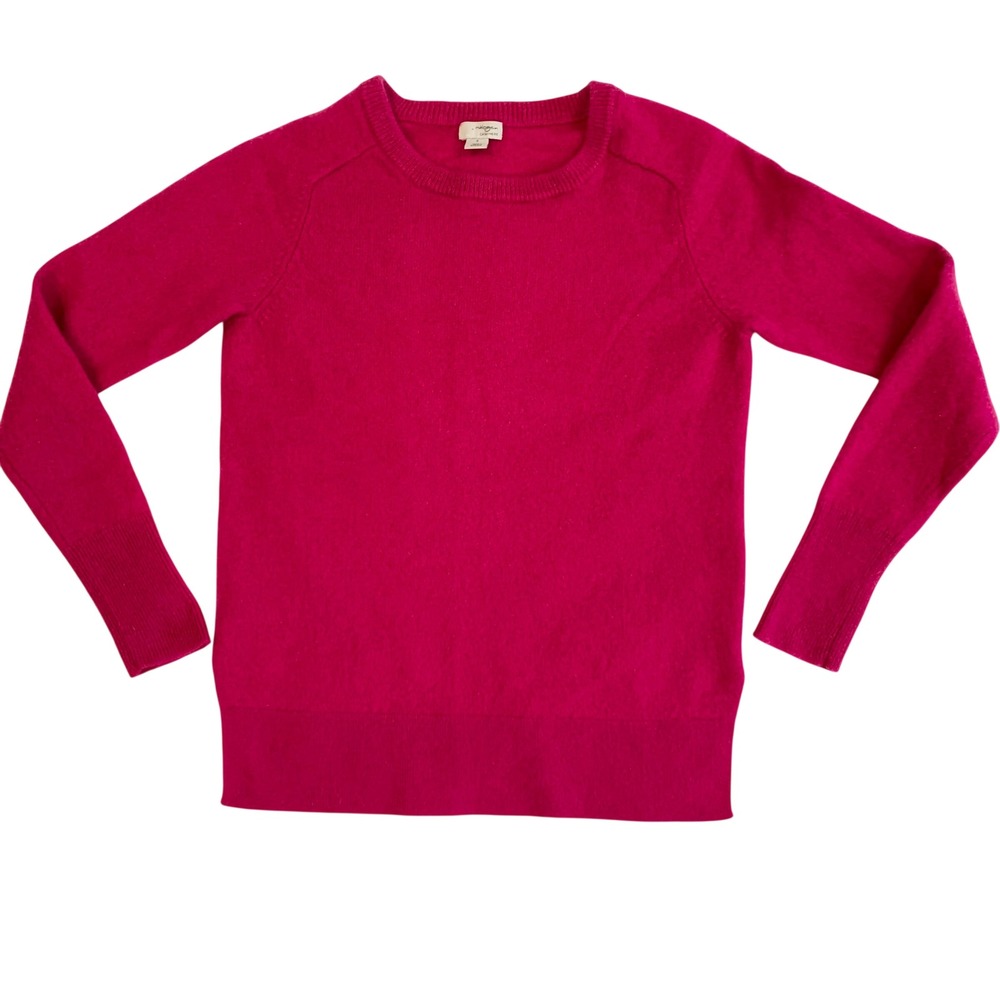 Halogen Cashmere Sweater Womens Small Magenta Pink Crew Neck Long Sleeve Knit